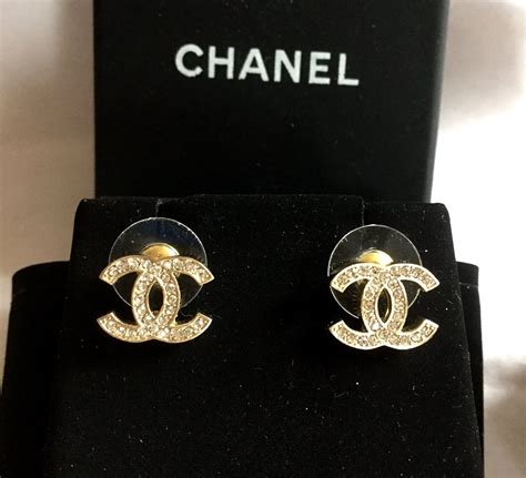 chanel imitation stud earrings|authentic chanel logo stud earrings.